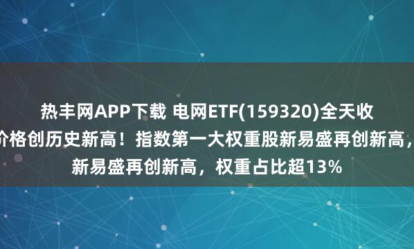 热丰网APP下载 电网ETF(159320)全天收涨4.13%，盘中价格创历史新高！指数第一大权重股新易盛再创新高，权重占比超13%